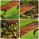 SOLARA Outdoor Garden Patio for Bench with Metal Wooden Seating, Use Reinforced - 150cm Durable Structure Courtyard Frame Brown