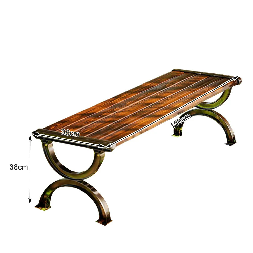 SOLARA Outdoor Garden Patio for Bench with Metal Wooden Seating, Use Reinforced - 150cm Durable Structure Courtyard Frame Brown