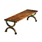 SOLARA Outdoor Garden Patio for Bench with Metal Wooden Seating, Use Reinforced - 150cm Durable Structure Courtyard Frame Brown