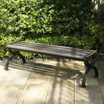 SOLARA Outdoor with Courtyard Wooden Structure Garden Use Frame Metal - Bench for Patio Reinforced 150cm Durable - Seating, Grey