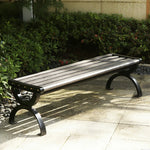 SOLARA Outdoor with Courtyard Wooden Structure Garden Use Frame Metal - Bench for Patio Reinforced 150cm Durable - Seating, Grey