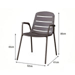 SOLARA Outdoor Glass Tempered Chair Steel Set Chairs, - Breathable - Table Umbrella Teslin Frame with Table, Round Sturdy Walnut