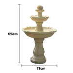 SOLARA Solar-Powered Water Fountain - Resin Fiberglass Sandstone Waterproof Durable Crack-Resistant in Cold Weather - Beige