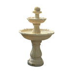 SOLARA Solar-Powered Water Fountain - Resin Fiberglass Sandstone Waterproof Durable Crack-Resistant in Cold Weather - Beige