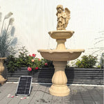SOLARA Solar-Powered Fountain - Durable Resin Fiberglass Sandstone Waterproof Corrosion-Resistant Perfect for Outdoor Use