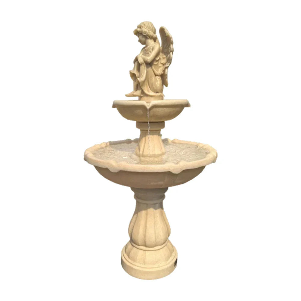 SOLARA Solar-Powered Fountain - Durable Resin Fiberglass Sandstone Waterproof Corrosion-Resistant Perfect for Outdoor Use