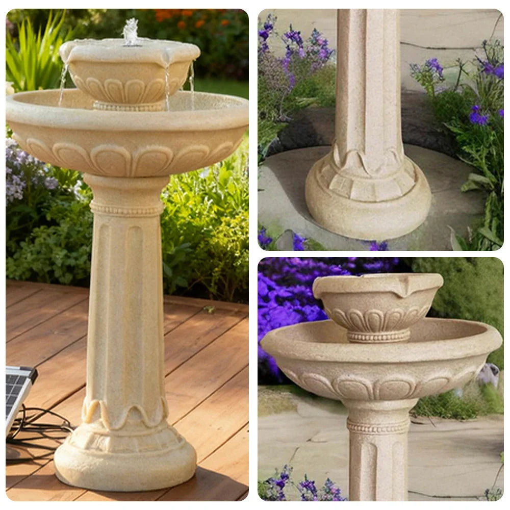SOLARA Solar Water Feature - Weatherproof Resin Fiberglass Ideal for Gardens & Outdoor Spaces No Paint Durable