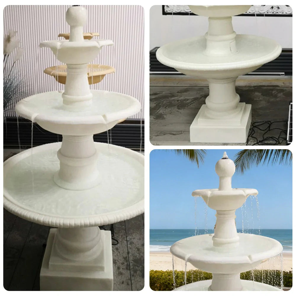 SOLARA Solar-Powered Water Fountain - Eco-Friendly Resin Fiberglass Crack-Resistant Long-Lasting Outdoor Decor