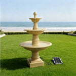 SOLARA Solar-Powered Garden Fountain Waterproof Corrosion-Resistant Resin Fiberglass Sandstone Winter-Proof