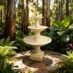 SOLARA Solar-Powered Garden Fountain Waterproof Corrosion-Resistant Resin Fiberglass Sandstone Winter-Proof