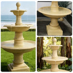 SOLARA Solar-Powered Garden Fountain Waterproof Corrosion-Resistant Resin Fiberglass Sandstone Winter-Proof