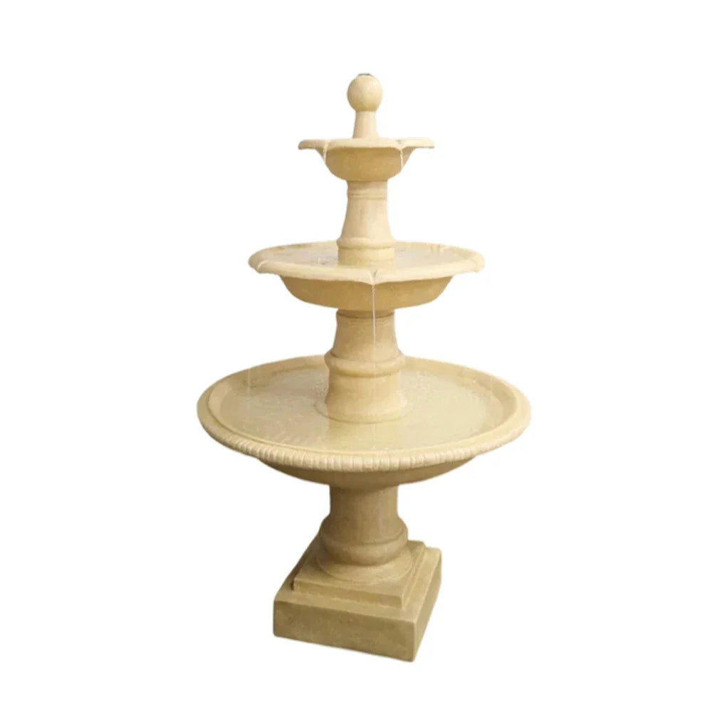 SOLARA Solar-Powered Garden Fountain Waterproof Corrosion-Resistant Resin Fiberglass Sandstone Winter-Proof