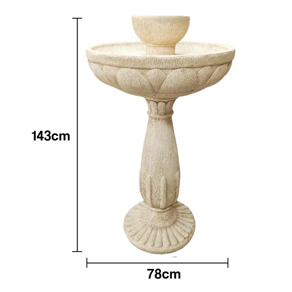 SOLARA Solar Fountain - Durable Resin Fiberglass No Paint UV-Resistant Low Maintenance Outdoor Use