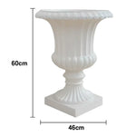 SOLARA Outdoor Pot UV-Resistant Waterproof Durable Resin Fiberglass Sandstone Sleek Modern Design - White