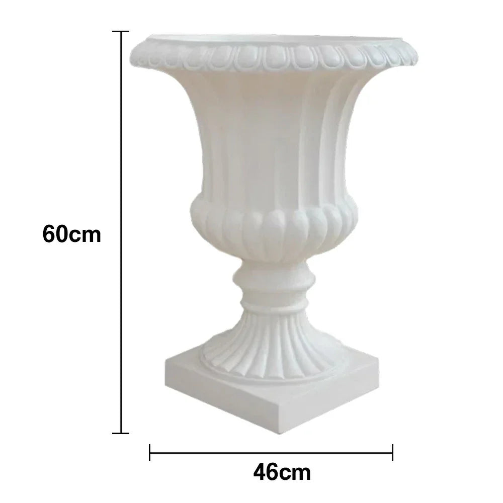SOLARA Outdoor Pot UV-Resistant Waterproof Durable Resin Fiberglass Sandstone Sleek Modern Design - White