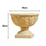 SOLARA Outdoor Pot - Resin Fiberglass Sandstone Waterproof Durable Sleek Modern Design UV-Resistant - Beige