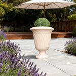 SOLARA Tall Outdoor Planter Resin Fiberglass Sandstone UV-Resistant Waterproof Durable for All Weather Stylish and Practical Design