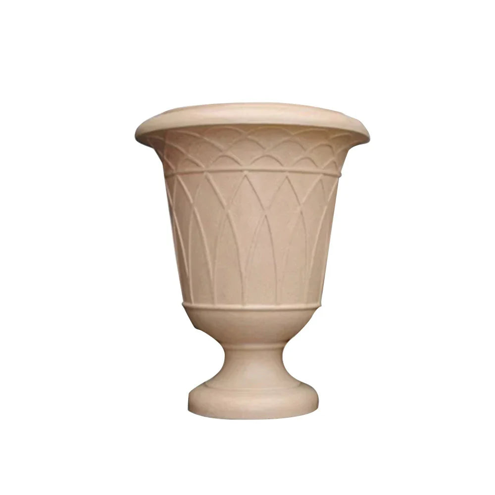 SOLARA Tall Outdoor Planter Resin Fiberglass Sandstone UV-Resistant Waterproof Durable for All Weather Stylish and Practical Design