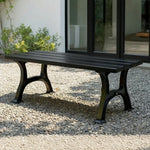 SOLARA Outdoor with Durable Weather-Resistant Wide Seat, Ergonomic - Structure Legs, Iron Finish Solid Bench Eco-Friendly - Black