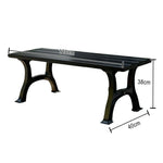 SOLARA Outdoor with Durable Weather-Resistant Wide Seat, Ergonomic - Structure Legs, Iron Finish Solid Bench Eco-Friendly - Black