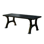 SOLARA Outdoor with Durable Weather-Resistant Wide Seat, Ergonomic - Structure Legs, Iron Finish Solid Bench Eco-Friendly - Black