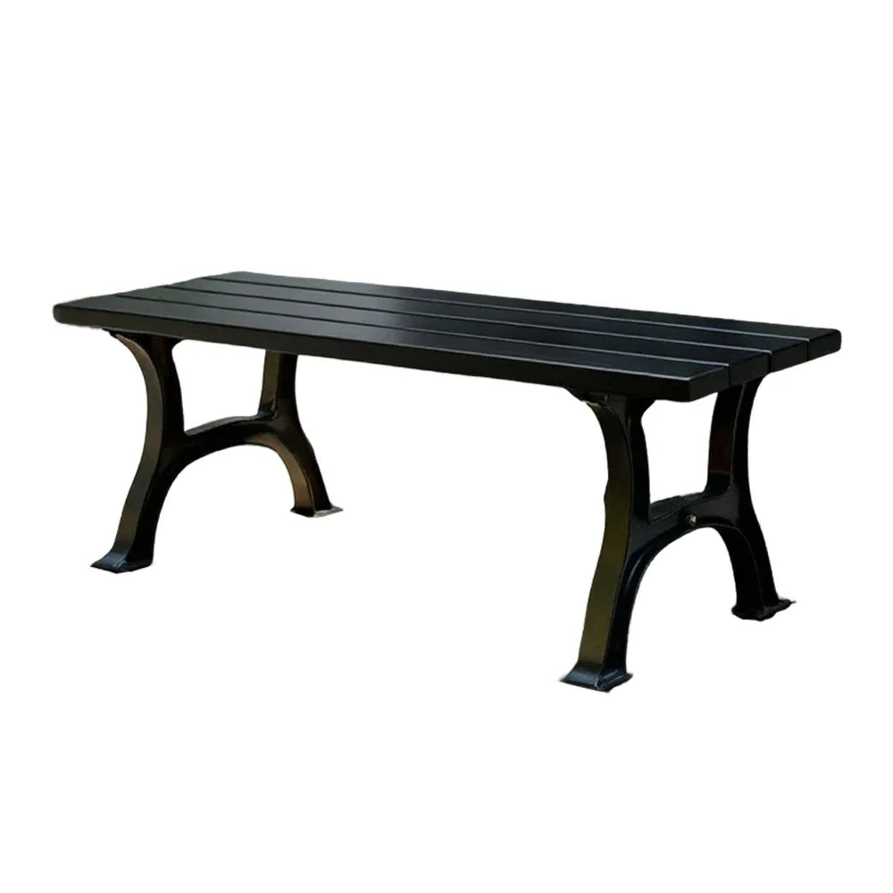 SOLARA Outdoor with Durable Weather-Resistant Wide Seat, Ergonomic - Structure Legs, Iron Finish Solid Bench Eco-Friendly - Black