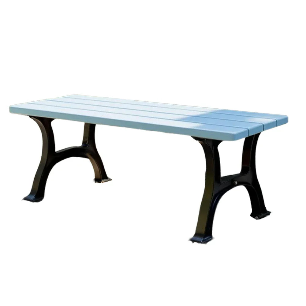 SOLARA Outdoor Iron Structure Finish with Solid Ergonomic Durable Seat, Bench Legs, - Wide Eco-Friendly Weather-Resistant - Blue