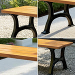 SOLARA Outdoor Legs, Structure Solid Ergonomic Finish Iron Durable Eco-Friendly Wide Weather-Resistant Bench - Seat, with - Yellow