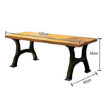 SOLARA Outdoor Legs, Structure Solid Ergonomic Finish Iron Durable Eco-Friendly Wide Weather-Resistant Bench - Seat, with - Yellow
