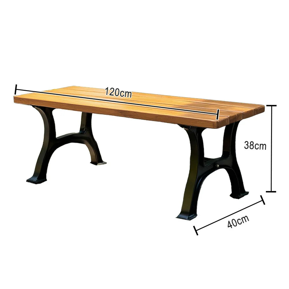 SOLARA Outdoor Legs, Structure Solid Ergonomic Finish Iron Durable Eco-Friendly Wide Weather-Resistant Bench - Seat, with - Yellow