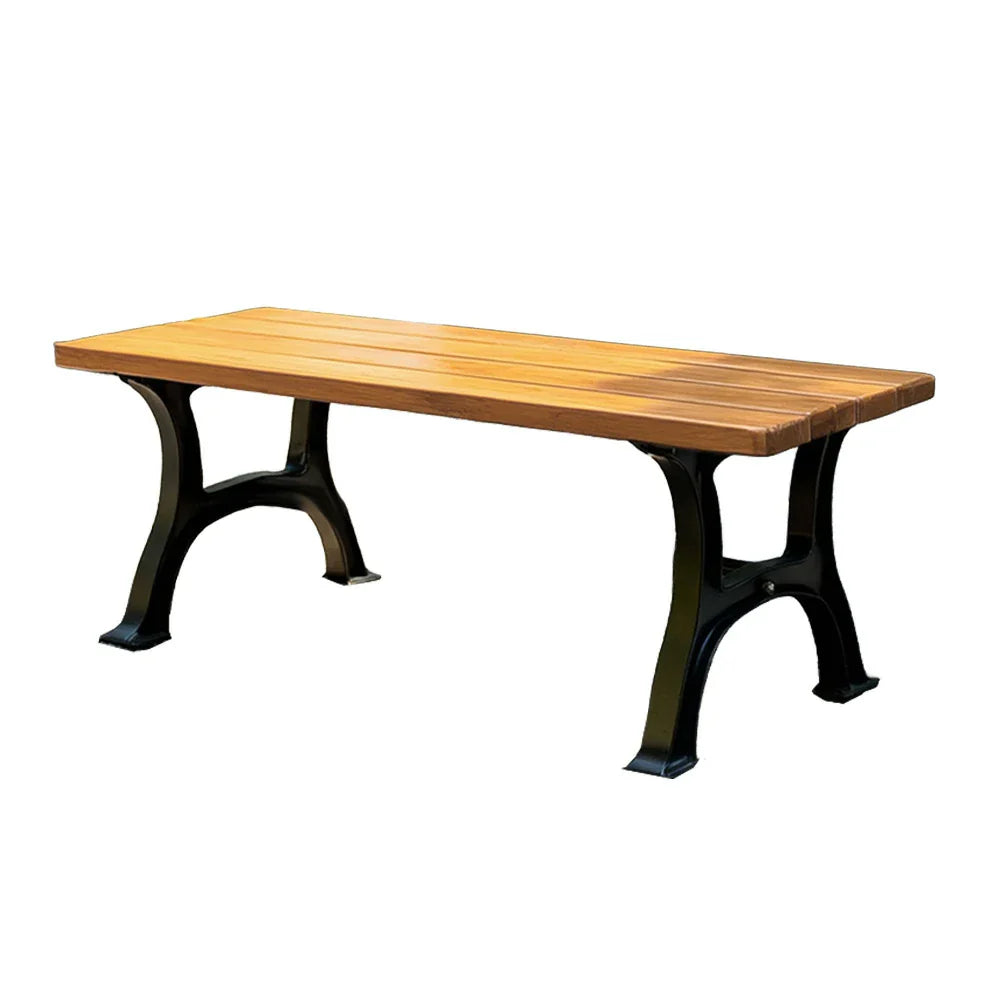 SOLARA Outdoor Legs, Structure Solid Ergonomic Finish Iron Durable Eco-Friendly Wide Weather-Resistant Bench - Seat, with - Yellow