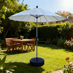 SOLARA Outdoor Patio Umbrella - 2.5m Canopy, Fiberglass Ribs, Carbon Steel Frame, UV & Rain Protection, 40L Water-Filled Base - Beige