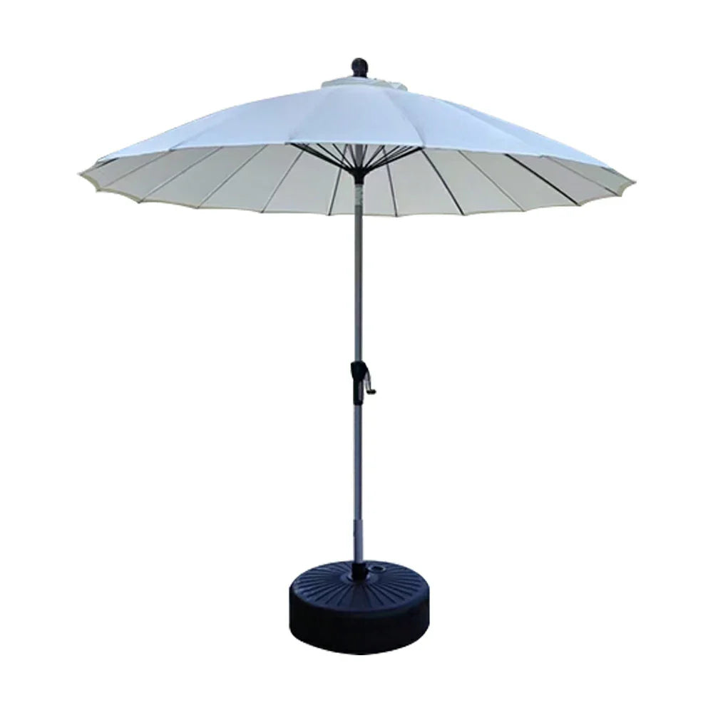 SOLARA Outdoor Patio Umbrella - 2.5m Canopy, Fiberglass Ribs, Carbon Steel Frame, UV & Rain Protection, 40L Water-Filled Base - Beige
