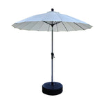 SOLARA Outdoor Patio Umbrella - 2.5m Canopy, Fiberglass Ribs, Carbon Steel Frame, UV & Rain Protection, 40L Water-Filled Base - Beige