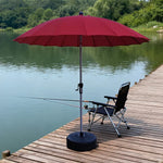 SOLARA Outdoor Patio Umbrella - 2.5m Canopy, Fiberglass Ribs, Carbon Steel Frame, UV & Rain Protection, 40L Water-Filled Base - Red