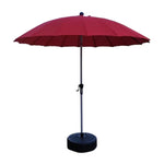 SOLARA Outdoor Patio Umbrella - 2.5m Canopy, Fiberglass Ribs, Carbon Steel Frame, UV & Rain Protection, 40L Water-Filled Base - Red