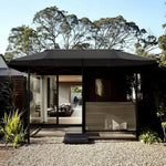 SOLARA Outdoor Patio Umbrella - 380/455cm Rectangular Canopy, Sun & Rain Cover, Heavy-Duty Frame, 60kg Water-Filled Base - Black