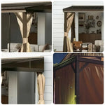 SOLARA Outdoor Curtains Canopy - Design Dual - Reinforced Aluminium with High-Low Frame Brown