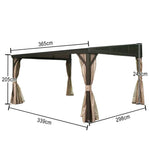 SOLARA Outdoor Curtains Canopy - Design Dual - Reinforced Aluminium with High-Low Frame Brown