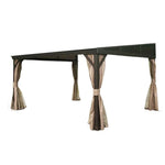 SOLARA Outdoor Curtains Canopy - Design Dual - Reinforced Aluminium with High-Low Frame Brown