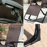 SOLARA Foldable Load Chair - Solid Adjustable PE Reclining Design, Max Rattan, - Lounge Space-Saving Storage, Wood Outdoor 150kg Brown