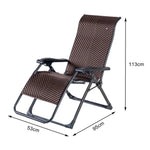 SOLARA Foldable Load Chair - Solid Adjustable PE Reclining Design, Max Rattan, - Lounge Space-Saving Storage, Wood Outdoor 150kg Brown