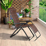 SOLARA Foldable PE - Chair Light Solid Outdoor Adjustable Wood Reclining Max Load - Design, 150kg Storage, Lounge Rattan, Space-Saving Brown