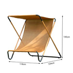 SOLARA Outdoor Garden Design, Folding Fabric Waterproof Steel Sunshade - Frame, Alloy Chair Patio Recliner, - Brown