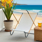 SOLARA Outdoor Design, Folding Garden Patio Fabric Frame, Waterproof Alloy - Recliner, Sunshade Chair - Steel KHAKI