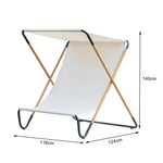 SOLARA Outdoor Design, Folding Garden Patio Fabric Frame, Waterproof Alloy - Recliner, Sunshade Chair - Steel KHAKI
