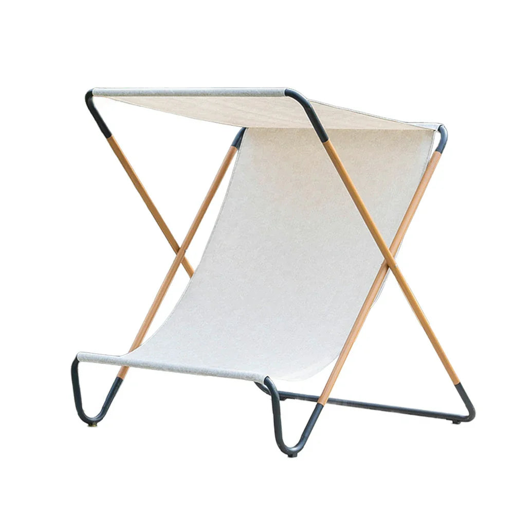 SOLARA Outdoor Design, Folding Garden Patio Fabric Frame, Waterproof Alloy - Recliner, Sunshade Chair - Steel KHAKI