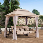 SOLARA Outdoor Included - Capacity, Heavy-Duty Frame, Extra-Wide Mesh Classic Seat Steel Design, 3-5 Swing with Curtains Galvanised Privacy - Canopy Pink
