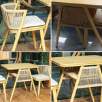 SOLARA 80cm Chairs, Set 80cm Solid 1 Frame, x Rectangular - Table Furniture 2 Outdoor - Dining Durable Wood Wood