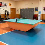 SUNNET 4cm Outdoor Waterproof Ping Pong Table with Robust Base & Free Accessories - Blue and Orange